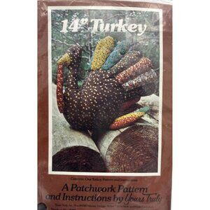 14” Turkey Patchwork Pattern 3904 From Yours Truly New Uncut Thanksgiving Vtg